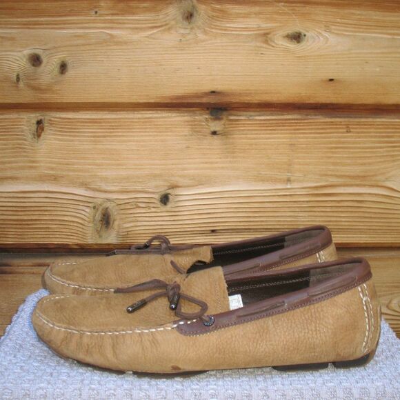 UGG Bel air Nubuck Leather Moc Toe Loafers In Chestnut Leather - Picture 3 of 13